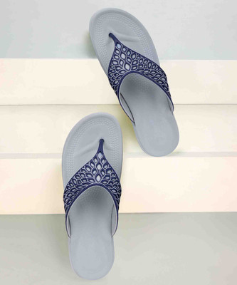 BERSACHE Women Flip Flops(Grey , 6)