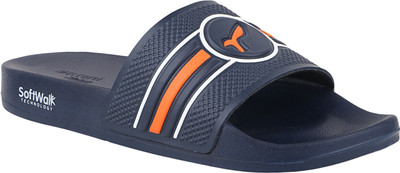WELCOME Men Lightweight with Arch Support Durable Anti-Skid & Stylish Dailywear| Slides(Navy , 10)