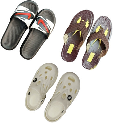 BLIBBERS Men Slippers(Black, Brown, White , 8)