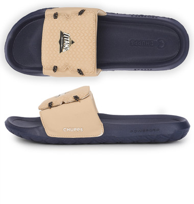 Chupps Men Gt Brave Gold Slides Slippers Soft FootbedLightweight Flip Flops For Slides(Gold , 10)