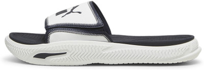 PUMA Men Slides(White, Black , 6)
