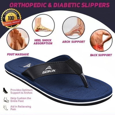 GOKIK Men Flip Flops(Blue , 9)