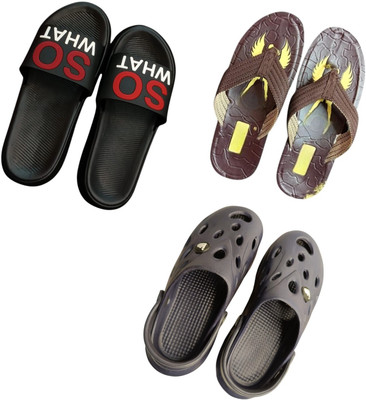 BLIBBERS Men Slides(Black, Brown, Black , 8)