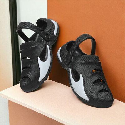 FEEL TIME Men Flip Flops(Black , 9)