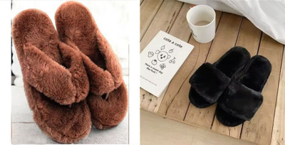 rexizone Women Slides(Brown, Black , 5)