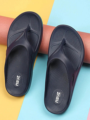 Neoz Men Levirex Lightweight with Arch Support Durable Anti-Skid & Stylish Dailywear| Flip Flops(Navy , 6)