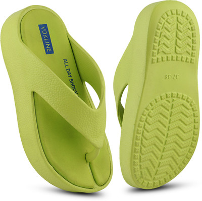 Vokline Women Slippers(Green , 7)