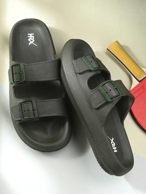 HRX by Hrithik Roshan Men Slides(Olive , 7)