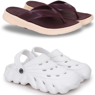 Kapani Fashion Men Slippers(Maroon, White , 8)