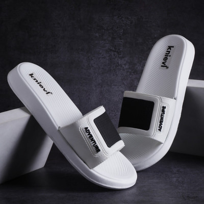 KNIEVL Men Slides(White , 8)