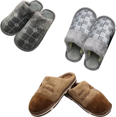 Mahi Enterprises Men Flip Flops(Grey, Grey, Brown , 10)