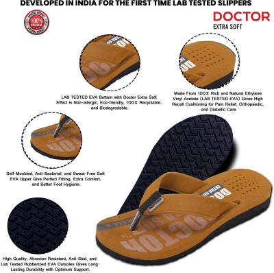 DOCTOR EXTRA SOFT Men Orthopaedic and Diabetic Super Fitting Comfort Flip-Flop for daily use D-31 Slippers(Yellow 10)