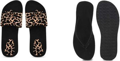 BOOMBEAUTY Women Flip Flops(Multicolor , 8)