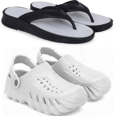 Pampy Angel Men Slippers(Grey, White , 8)