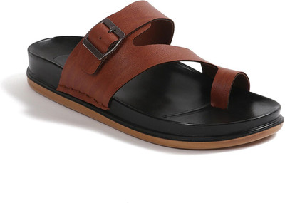 Comfro Men Casual Leather Slipper Ultra-soft Double Density Sole, Every-Day & Work Wear Slippers(Tan , 6)