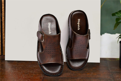 Dispatch Men Men Sandals |Memory Form Footbed |Slippers For Men |Comfortable |Casual Slippers(Brown , 6)