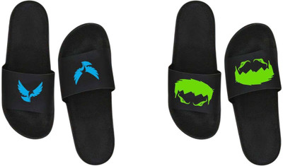 nvisan Men Slides(Blue, Green , 7)