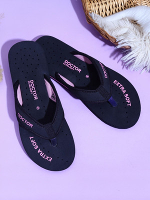 DOCTOR EXTRA SOFT Women Slippers Orthopedic Diabetic Pregnancy Dr Chappals & House D-22 Flip Flops(Blue , 7)