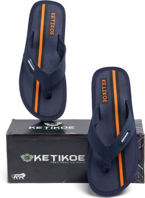 KETIKOE Men Flip Flops(Navy , 10)