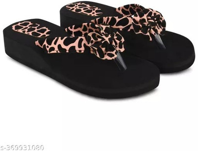 BOOMBEAUTY Women Flip Flops(Brown , 6)