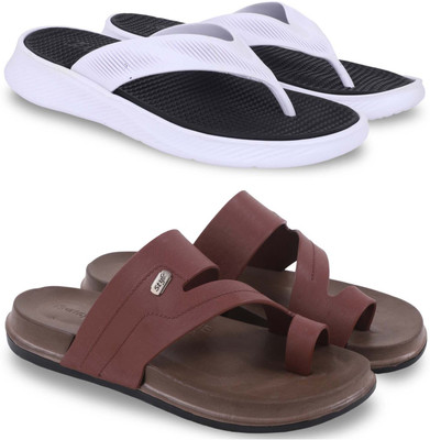 Kapani Fashion Men Slippers(Black, Brown , 9)