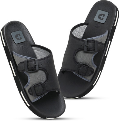 DOCTOR HEALTH Men NewlyLaunch|Cushioned|Comfortable|Breathable|Adjustable Strap Flip Flops Men Flats(Black , 9)