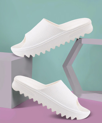 SUNINOW Women Slides(White , 7)