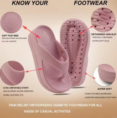 TWO SOFT Women Slippers(Pink , 6)