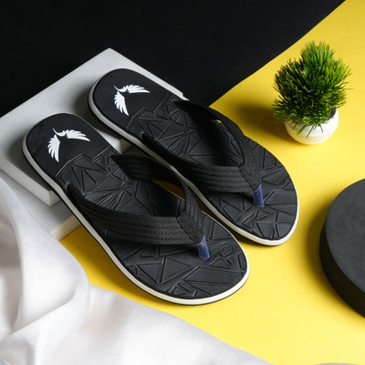 Lite Hawks Men Orthopedic Doctor Flip Flop | Lightweight Pain Relief for Boys Slippers(Black , 7)