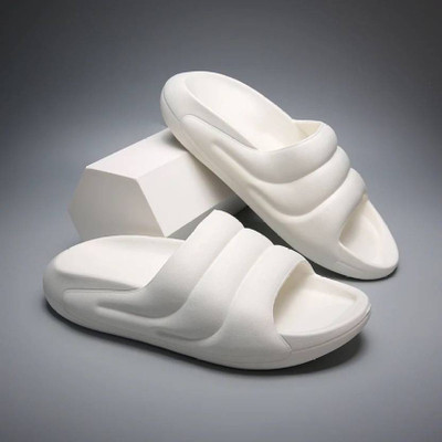 T-ROCK Men Slides(White , 8)