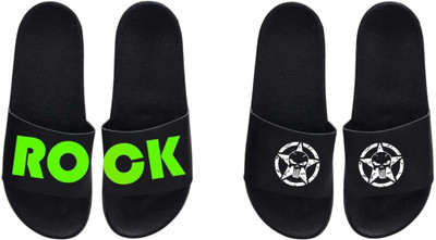 nvisan Men Slides(Green, White, Black , 7)