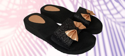 BOOMBEAUTY Women Flip Flops(Brown , 6)