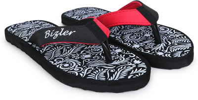 BIZLER Women Soft Ortho Slippers | Lightweight, Non-Slip & Stylish Daily Wear Flip Flops(Black , 6)