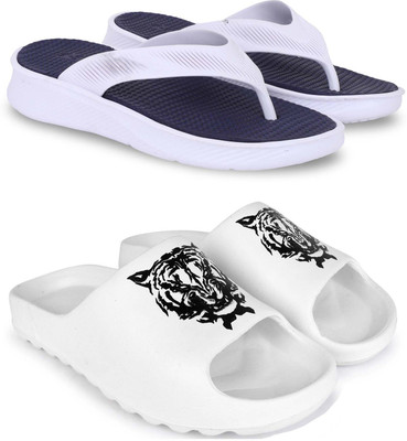 Pampy Angel Men Slippers(Blue, White , 7)