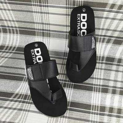 DOCTOR EXTRA SOFT Men Men's One Toe Slippers Ortho Care Orthopaedic Diabetic Dr Stylish House Flip-Flop and Thump Ring Slip on for Gents and Boys OR D-26 Slippers(Black , 5)