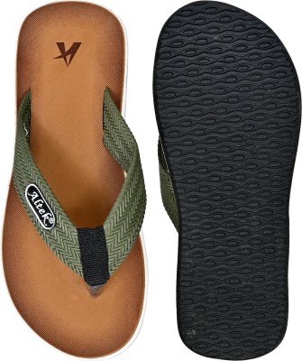 Altek Men Flip Flops(Green , 10)