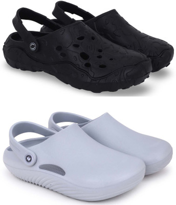 KAPYANSH Men Slippers(Black, Grey , 6)