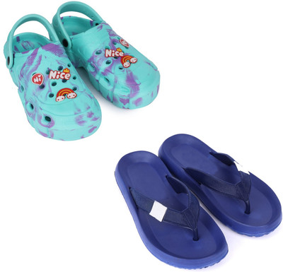 Rome Hunters Men Flip Flops(Green, Blue , 7)