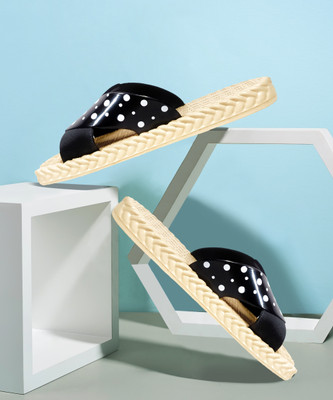FLITE Women Slippers(Black , 6)
