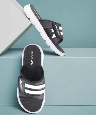 Adda Men Slides(Black, Grey , 10)
