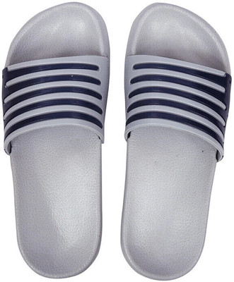 TURBO Men Trendy Soft Men Slippers for Daily Wear | Anti-Skid | Lightweight & Durable Slides(Grey, Navy , 7)