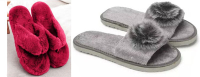 rexizone Women Slides(Grey, Maroon , 3)