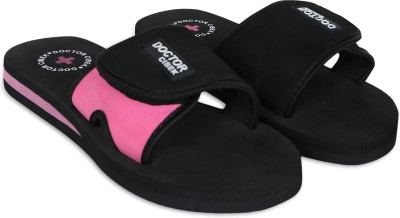 CIBEK Women Slides(Pink, Black , 8)