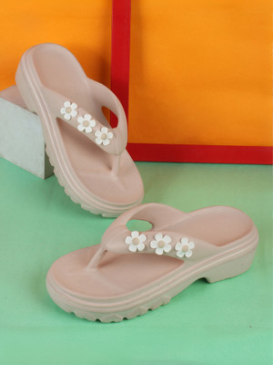 Roadster Women Flip Flops(Beige , 6)