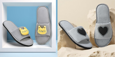 Y key Women Flip Flops(Grey, Grey , 7)