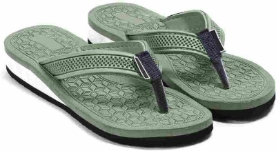 TOMSY CHOICE Women Flip Flops(Green , 8)