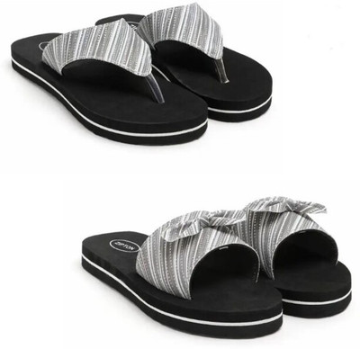 ZIPTON Women Flip Flops(Multicolor , 8)