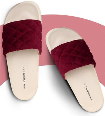 VAN HEUSEN Women Slides(Maroon , 4)