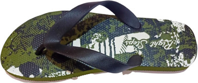 Right Steps Men Flip Flops(Green , 7)