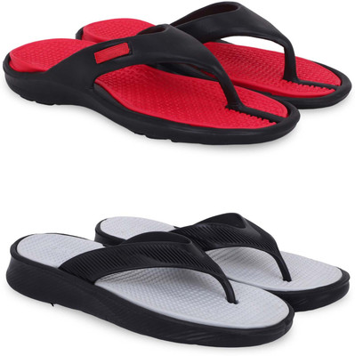 Pampy Angel Men Slippers(Red, Grey , 6)
